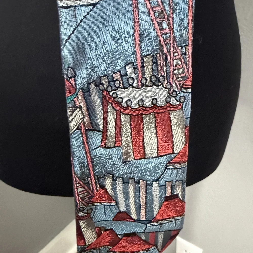 Paco Rabanne Paris 100% Silk Big Top Circus Abstract Tie